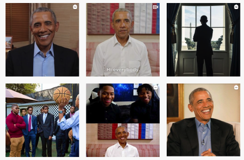 Ett exempel på galleri (Barack Obama's Instagram)